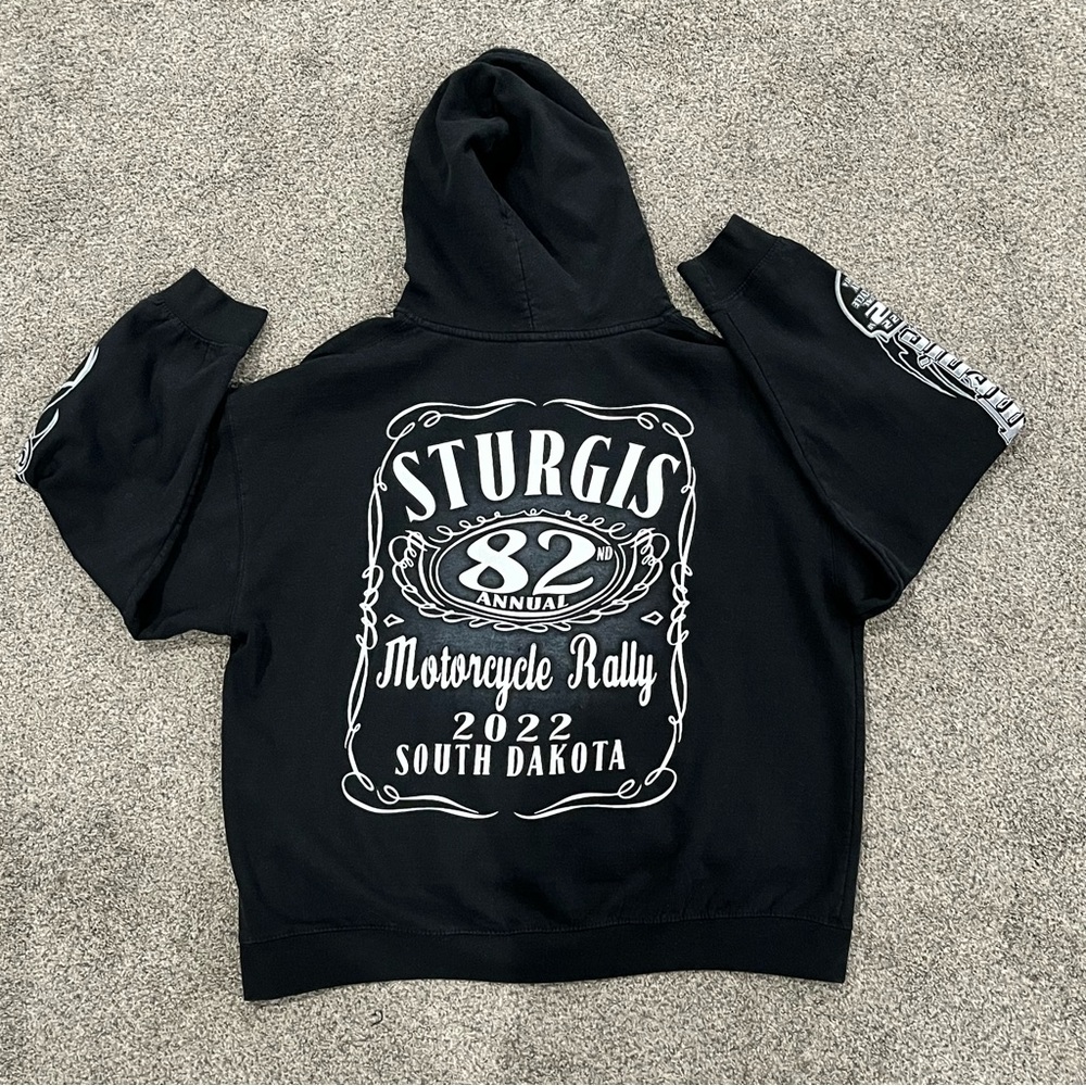 Sturgis Harley-Davidson Motorcycle Rally Black Hoodie Mens Size XL